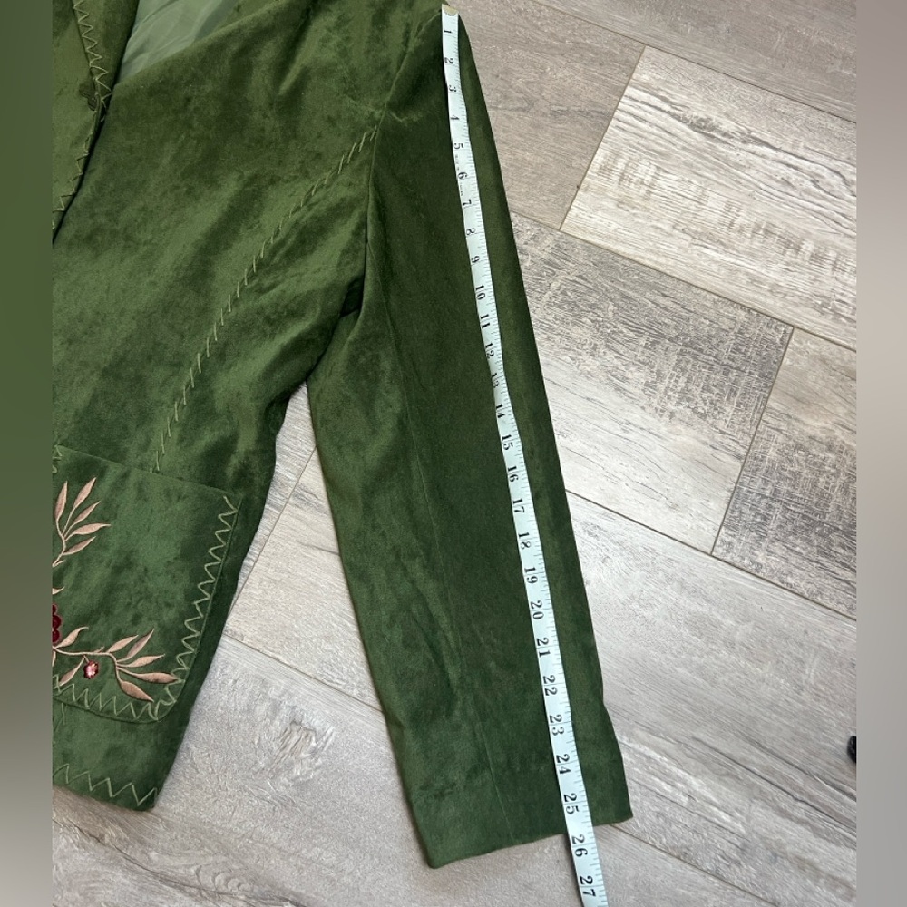Susan Graver Boho jacket blazer Evergreen XL size - Picture 6 of 11